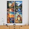 4 Pack Framed Paint by Numbers Kit,Home Wall Decor Gift 8x12 inch